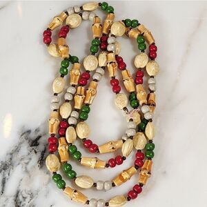 Vintage Wooden Long Necklace